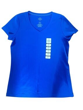St. John's Bay Women's V-Neck Tee Blue size small